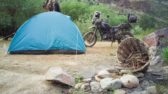 A Bike, A tent, A fire