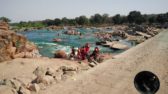 Locals bathing in the Betwa river